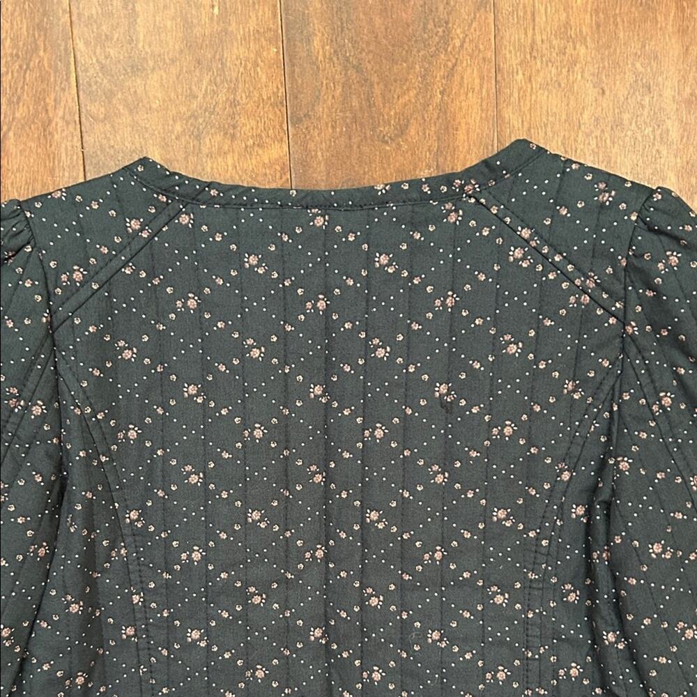 Rubbish Quilted Cottagecore Blue Ditsy Calico Floral Open Front Jacket, Size XXS - Picture 14 of 15
